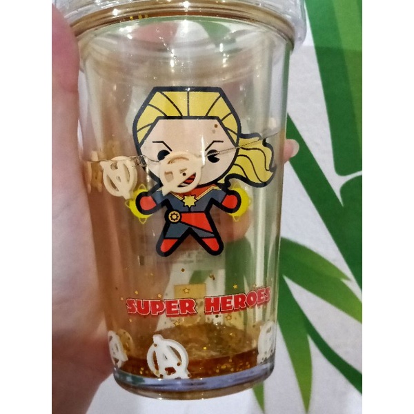 BOTOL TUMBLER MANIK AVENGERS MARVEL MINISO ORIGINAL free sedotan botol minum