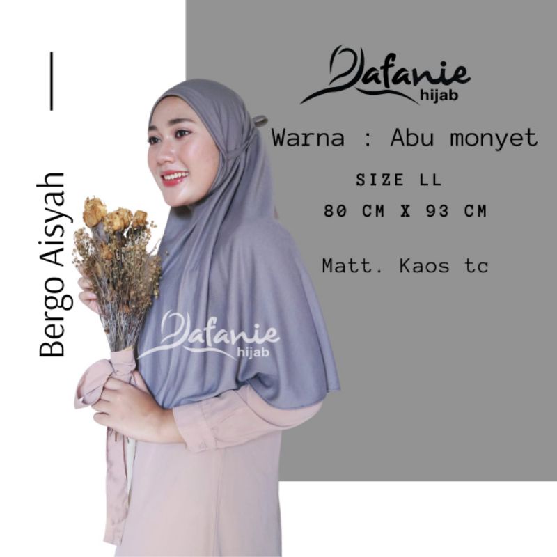 JILBAB BERGO AISYAH BY RAFANIE HIJAB TERMURAH SIZE LL | Jilbab Instan