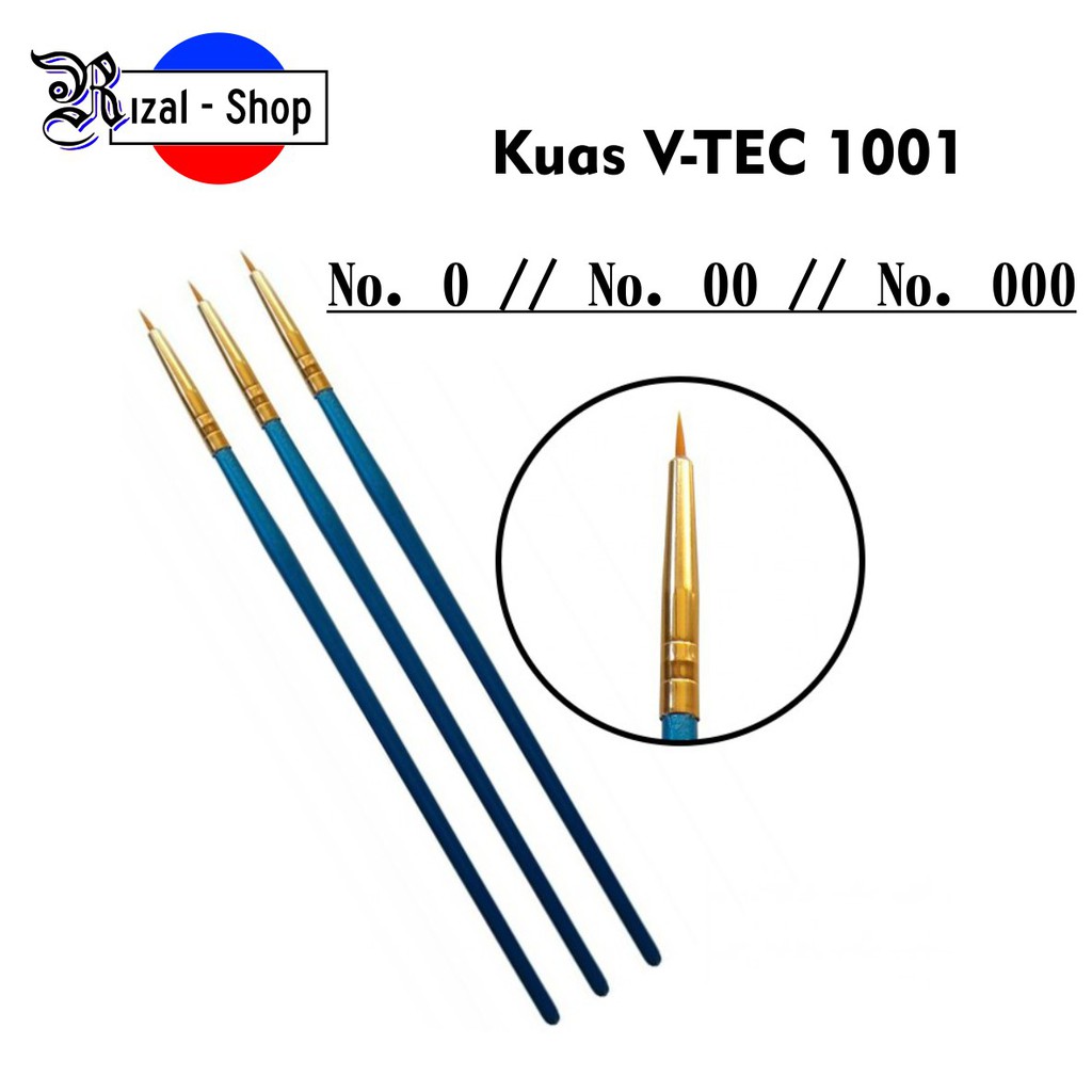 

Kuas / Brush V-TEC 1001 No. 0, No. 00, No. 000 Round