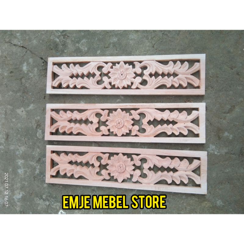 ukiran tempel kayu mahoni solid dekorasi tembok jendela pintu kusen