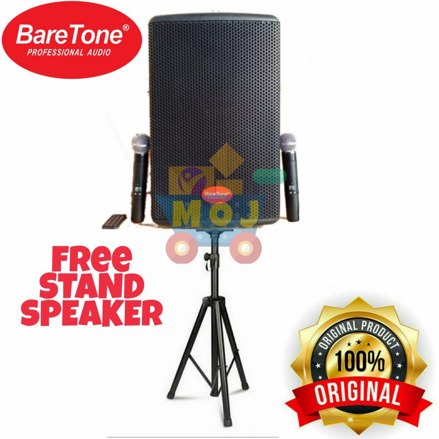 Speaker Aktif Baretone 10 inch portable Max 10H E Original mic wireles