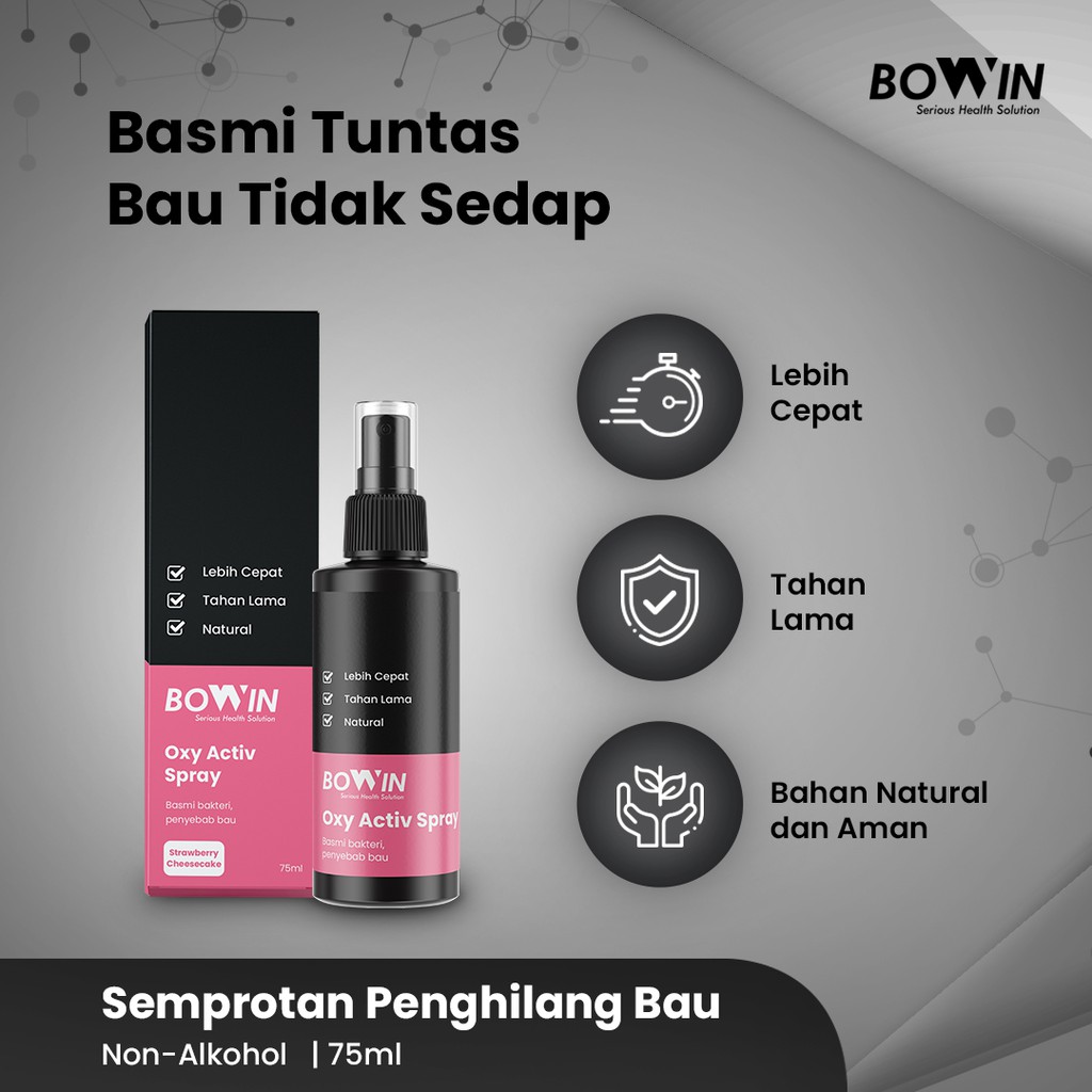 Bowin Activ Spray - Semprotan Penghilang Bau Baju Olahraga & Bau Kaos Kaki-STRAWBERRY CHEESE