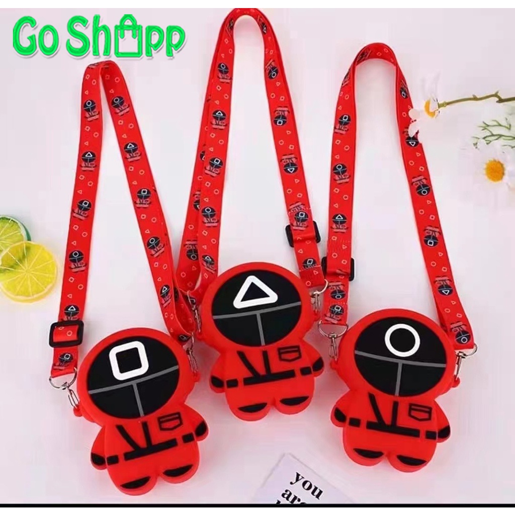 Tas Pop it Karakter Squid Game Lucu Import - Tas Selempang Anak Karakter Lucu Pop It Terbaru Import - Tas Anak Lucu Pop It Fidget Toys - Pop it Squid Game [JL10]