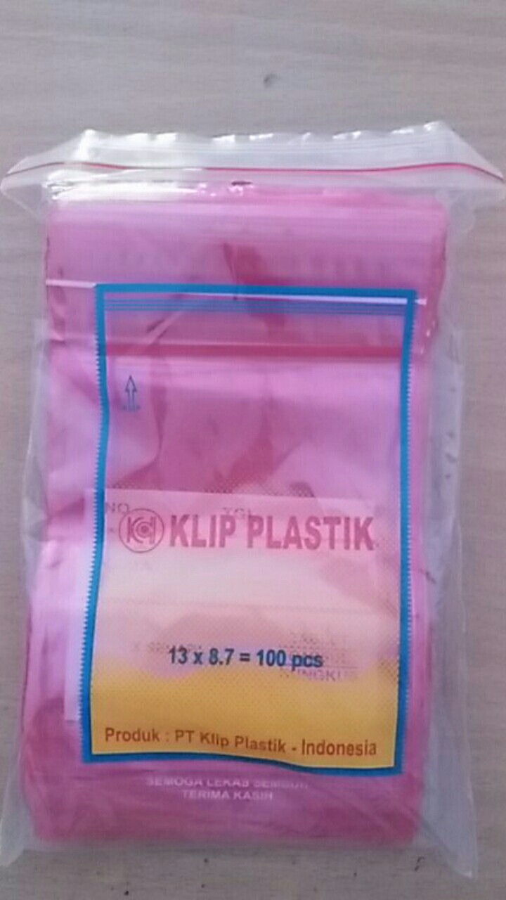 Plastik Klip Obat 13x8.7 Pink