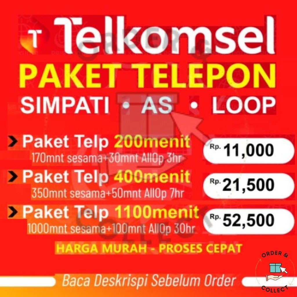 TERMURAH Paket Nelpon Telkomsel Simpati As dan Loop Bulanan 30 Hari Pengisian Cepat