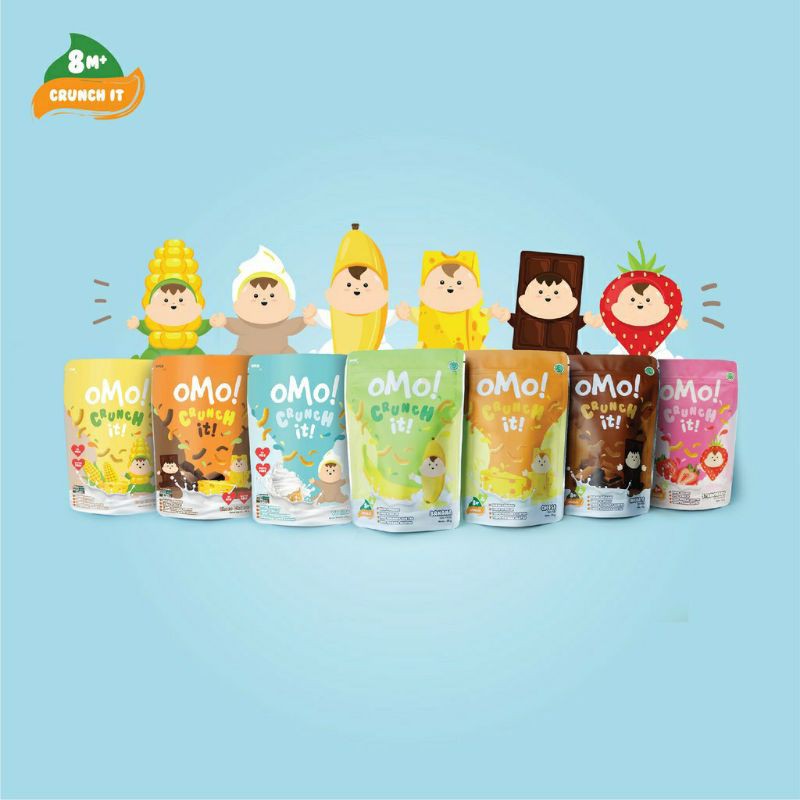 OMO Crunch It 25 gram / OMO! Healthy Snack 25 g / Omo ! Snack Cemilan Sehat Bayi 8 bulan+