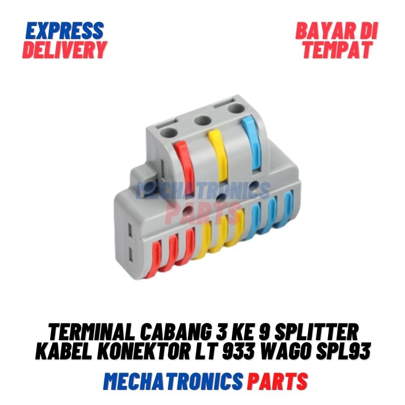 Terminal Cabang 3 ke 9 Splitter Kabel Konektor 3x9 LT 933 Wago SPL93