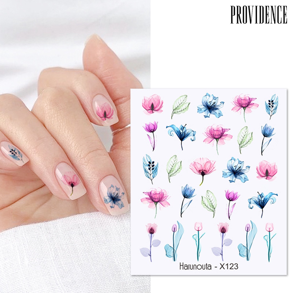 Providence Stiker Kuku 3d Ultra Tipis Motif Bunga / Hati Untuk Manicure / Nail Art