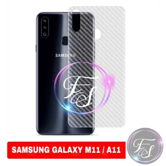 Skin Carbon Transparan Samsung M11/ A11 Garskin Karbon Stiker HP Anti Gores Belakang Anti Jamur