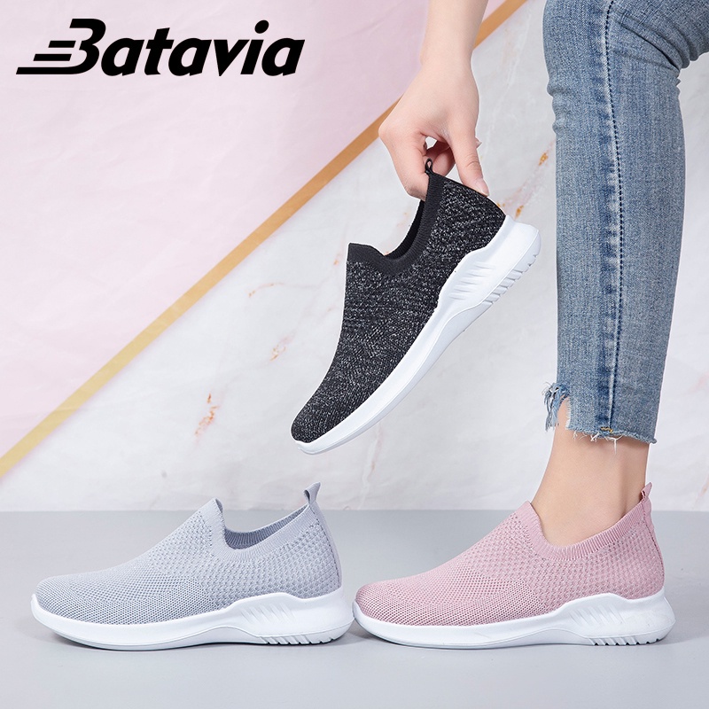 Batavia Sepatu size 41 Sepatu Berjalan Kasual Wanita Ringan Sol Lembut Lazy Flats Sepatu Kets Nyaman