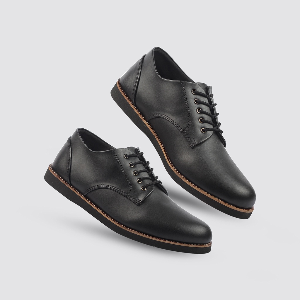 SHAWN SERIES ORIGINAL x LVNATICA Sepatu Formal Hitam Tali Pria Pantofel Kerja Kantor Dinas Resmi Guru Kantoran Pesta Pernikahan Kondangan Nikah Undangan Wedding Kuliah Modern Casual Oxford Semi Kulit Premium Footwear Big Size Jumbo Ukuran Besar 44 Keren