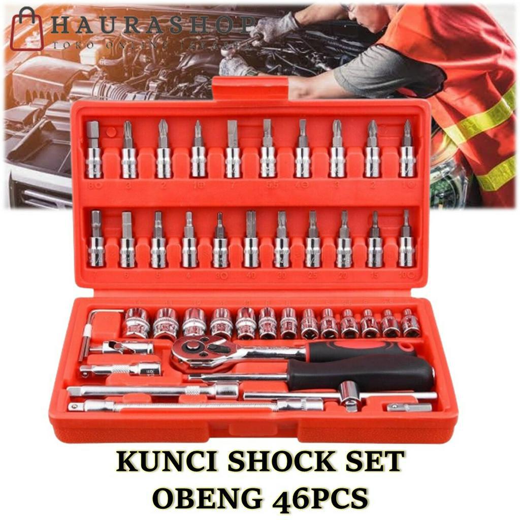 Kunci Sok Pas 46 Pcs Lengkap Set Tool Kit Sock Ring L Motor Sepeda DLL