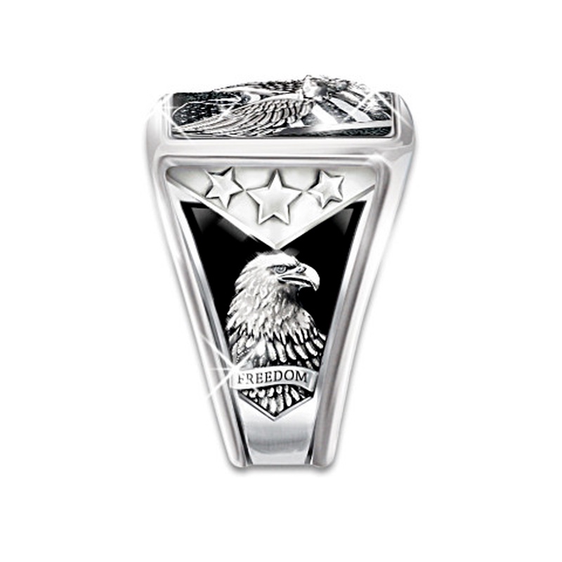 Perhiasan Cincin Pria Motif Elang Gaya Vintage Hip Hop Punk Untuk Pesta
