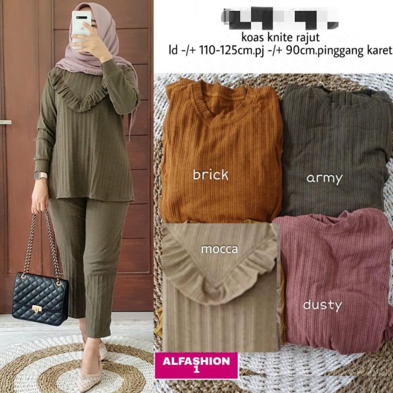 setelan bahan rajut import