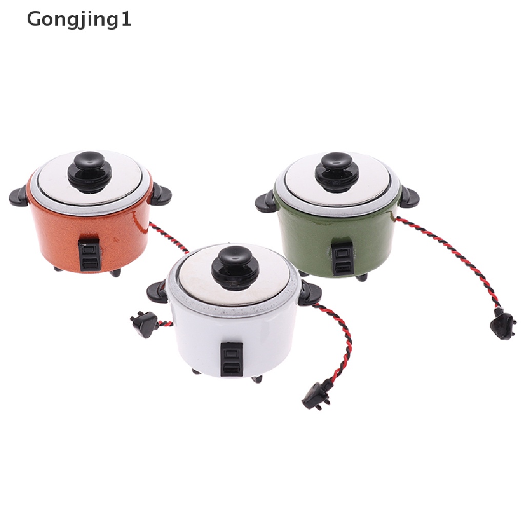 Gongjing1 1Pc Mainan Miniatur Rice Cooker Skala 1: 12 Untuk Dekorasi Rumah Boneka