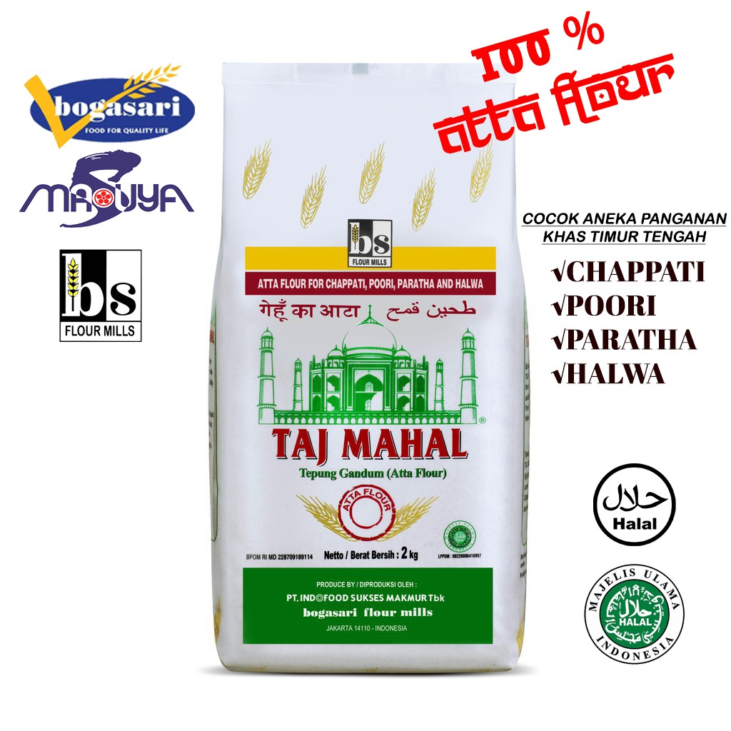 

Bogasari Taj Mahal Whole Wheat Atta Flour 2Kg - E199