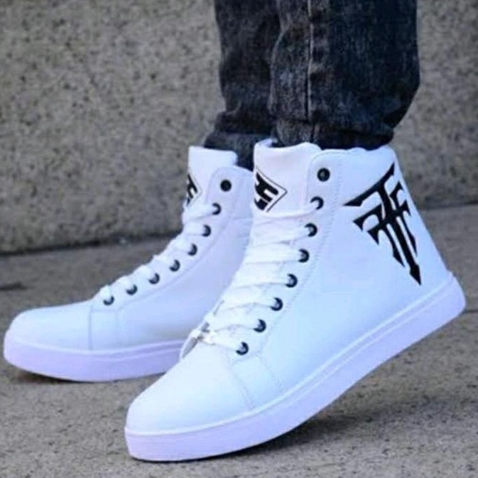 {COD} SEPATU Sneakers Casual Sport Pria Dan Wanita Sepatu White & Black Sepatu Boot Sepatu High Pria
