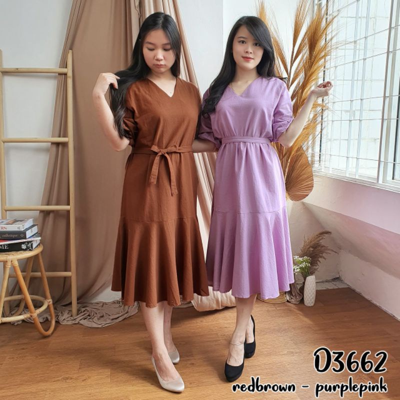 Dress Wanita Polos lengan pendek