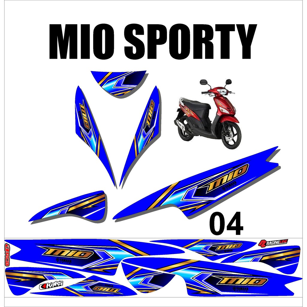 Stiker Sticker Striping Motor Variasi Yamaha MIO SPORTY Racing Murah Desain DS MIO - 4