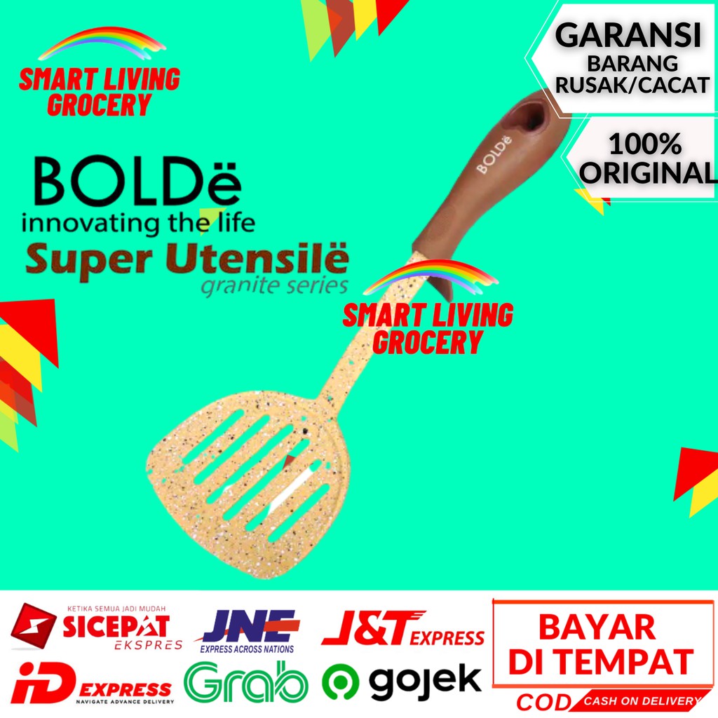 BOLDE SUPER UTENSILE Spatula Sutil Silicone Tahan Panas Masak Lubang Bolde Set Peralatan Dapur