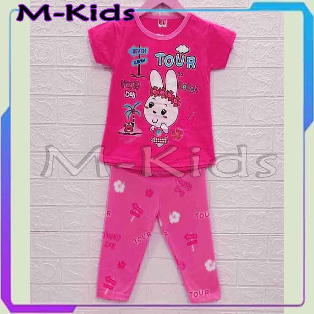 MKids88 - Baju Setelan CP Anak Perempuan Gambar Bunny Tour