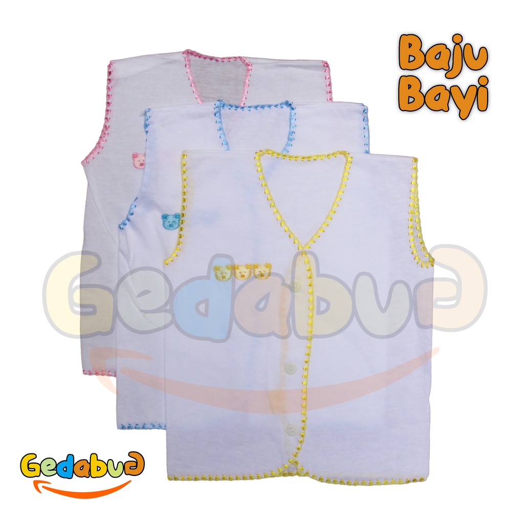 6pc - Baju Bayi Boboko Bordir Putih Kutung | Perlengkapan Pakaian Bayi Kutung