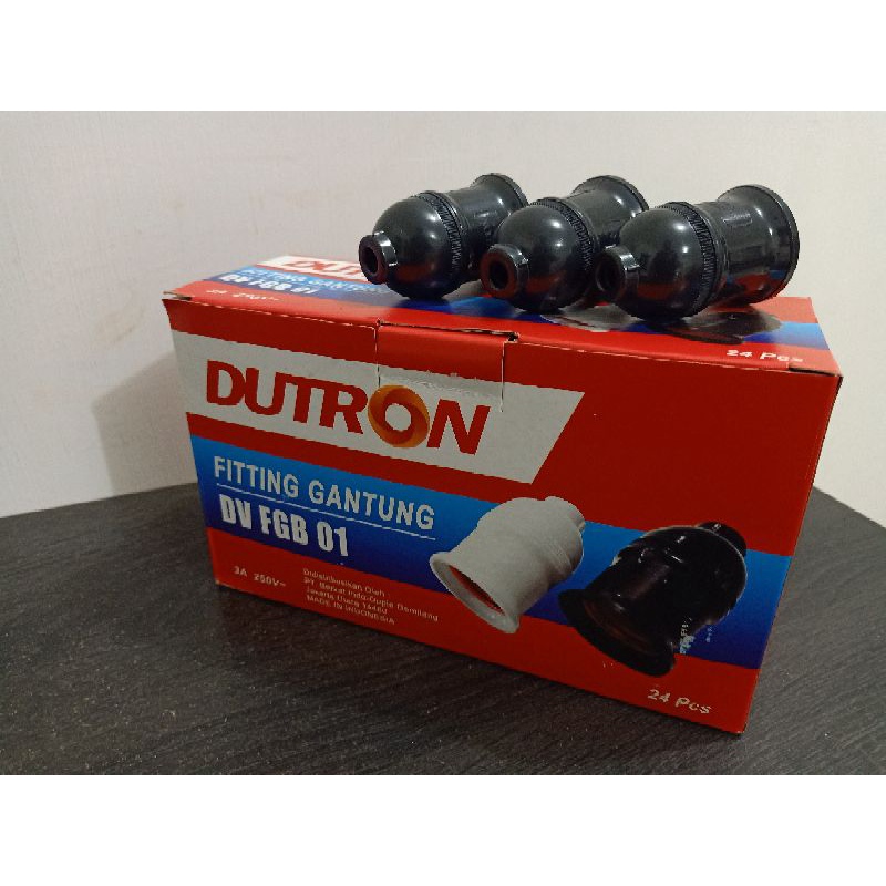 FITTING GANTUNG DUTRON HITAM PUTIH DV-FGB-01 COLOK COLOKAN LAMPU TIDUR TANPA SWITCH NO SAKLAR ON OFF KUNINGAN TAHAN PANAS