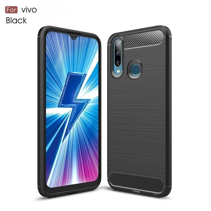 Case Vivo Y12 Softcase iPAKY Carbon - Hitam
