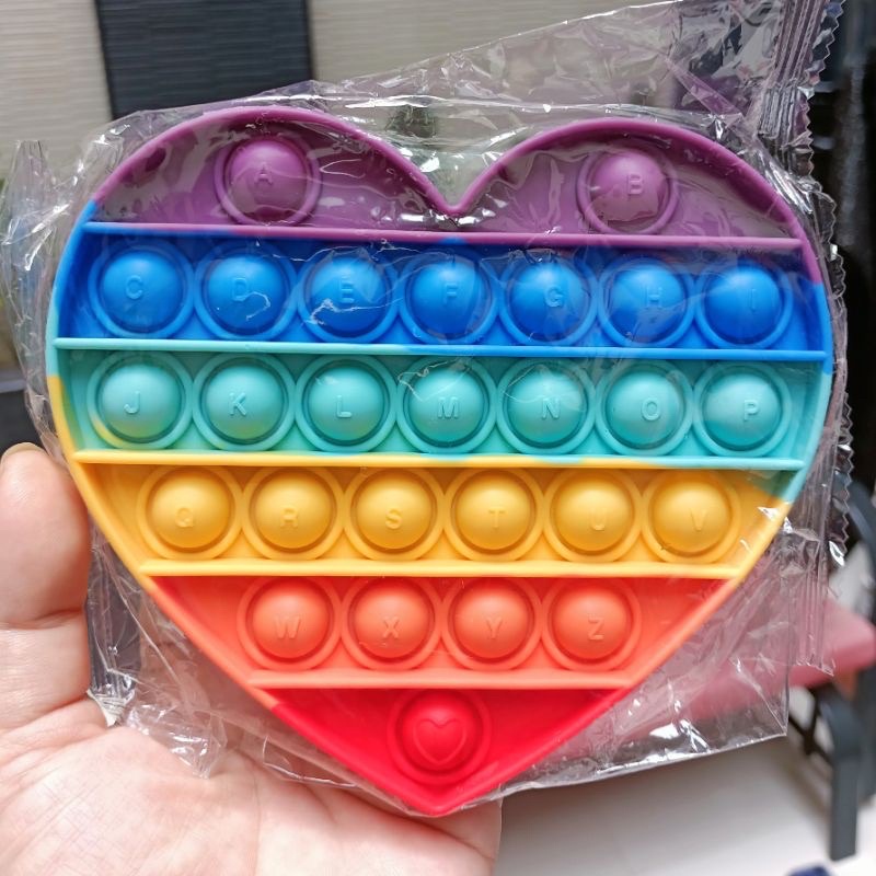DELUNASHOP/ Pop it Tebal fidget/Mainan popit Mainan anak anti stress pop it rainbow jumbo tetris pop it-Love rainbow 🌈