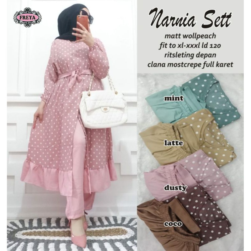 Narina Set By:Freya/Gamis/Dress/Dress Muslim/Pakaian Muslim Wanita