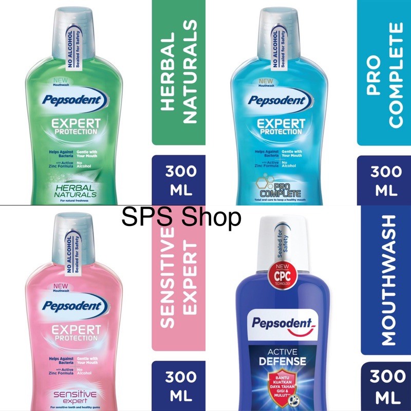 New Mouthwash Pepsodent Expert Protection Pro Complete, Sensitive Expert, Herbal Naturals 300ml