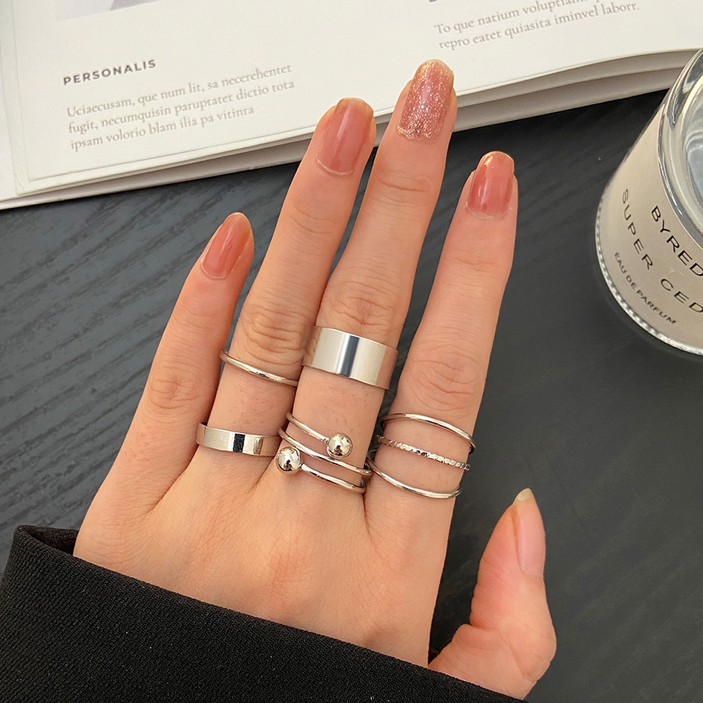 5pcs/set Gold Fashion Rings Set Spiral Simple Elegant Ring Women Jewelry Fashion Accessories