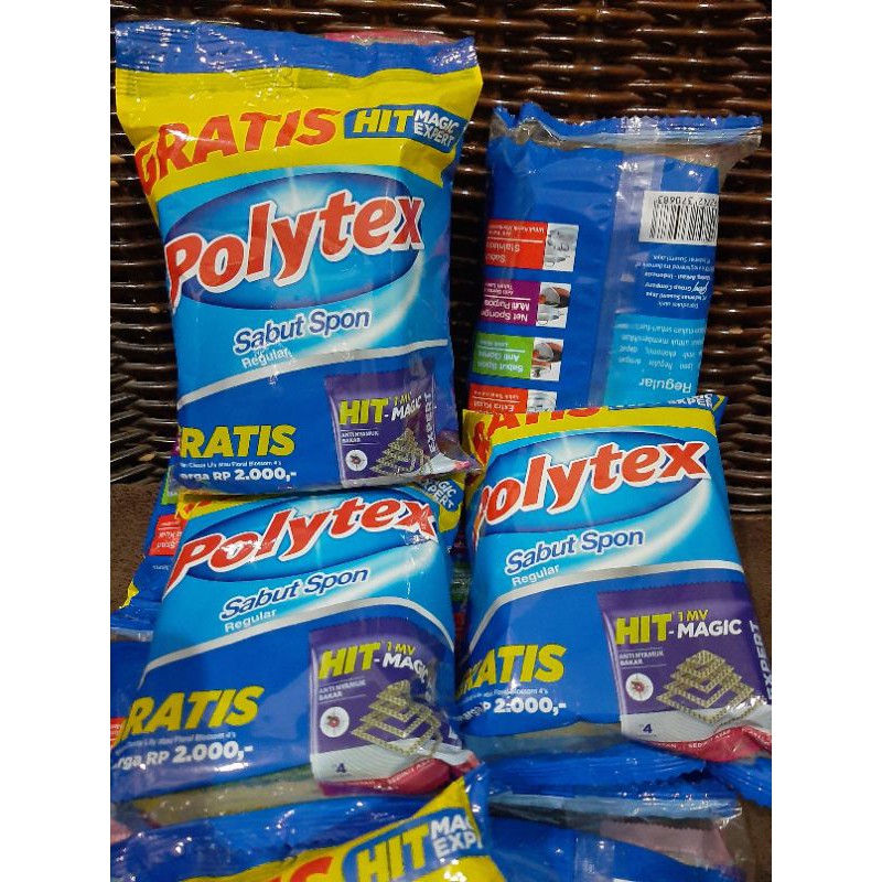 POLYTEX SABUT SPON CUCI PIRING + GRATIS HIT MAGIC