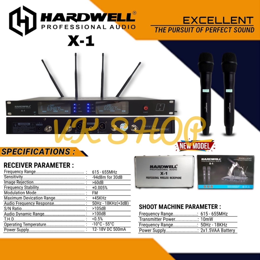 Microphone Wireless Hardwell X1 Handheld Original Hardwell X 1