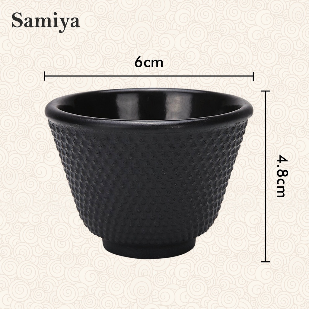 japanese iron tea cup black / cangkir gelas seloki hitam teacup / sloki kungfu cup