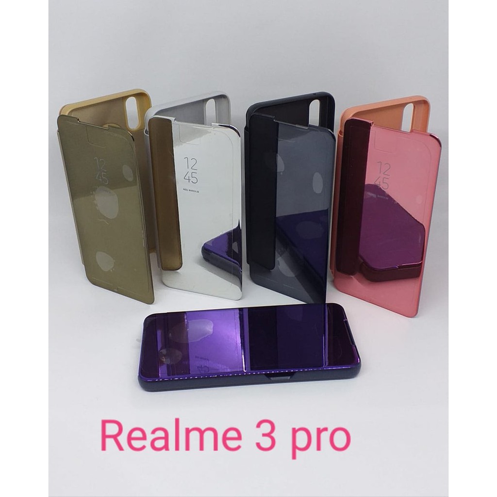 Flip Mirror Cover Clear View Type Realme 3 Pro
