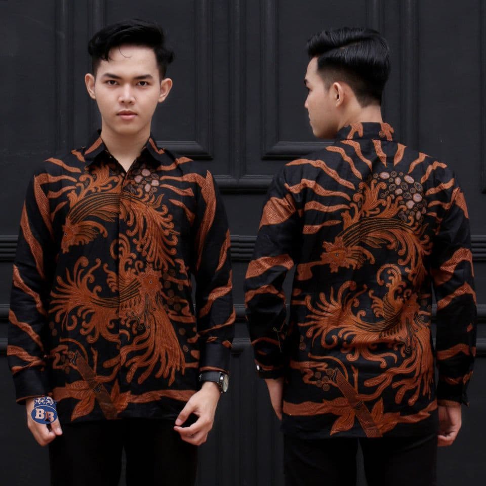 Kemeja Batik Pria Atasan Formal Baju Kerja Motif Unik Lengan Panjang Seragam Kondangan Kantor Kyle 6