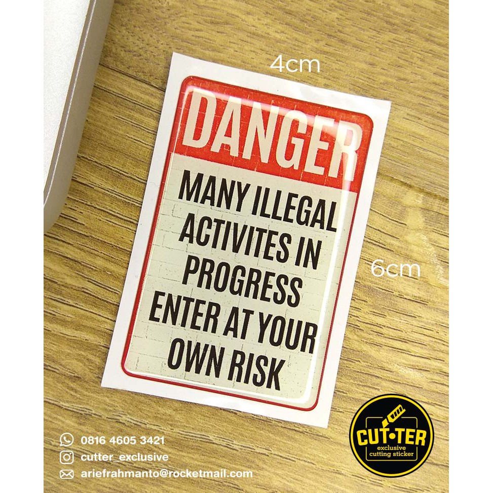 

emblem sticker resin DANGER sign