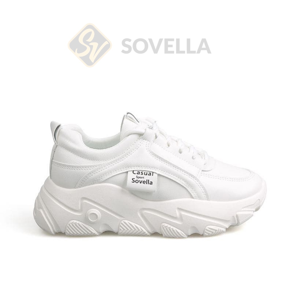 SOVELLA Dulcea Sepatu Sneakers Simple Polos Olahraga Kets Wanita Import-White