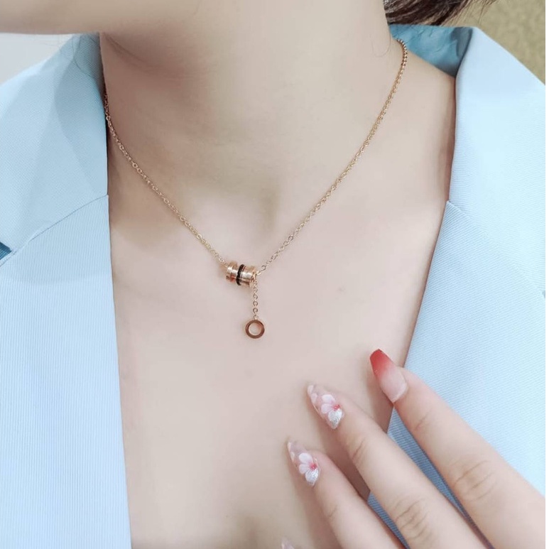 kalung titanium simple minimalis anti karat