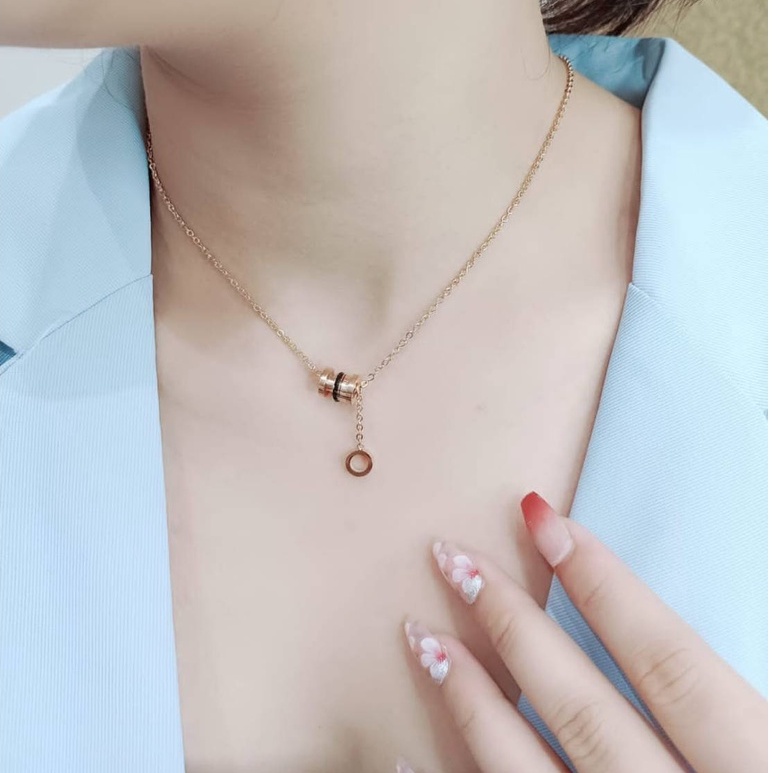 kalung titanium simple minimalis anti karat