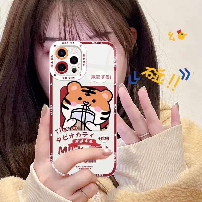 Soft Case Silikon TPU Transparan Motif Harimau Untuk Iphone 13 Pro Max 12 11 XS XR X 8 7 6 Plus Mini SE 2020