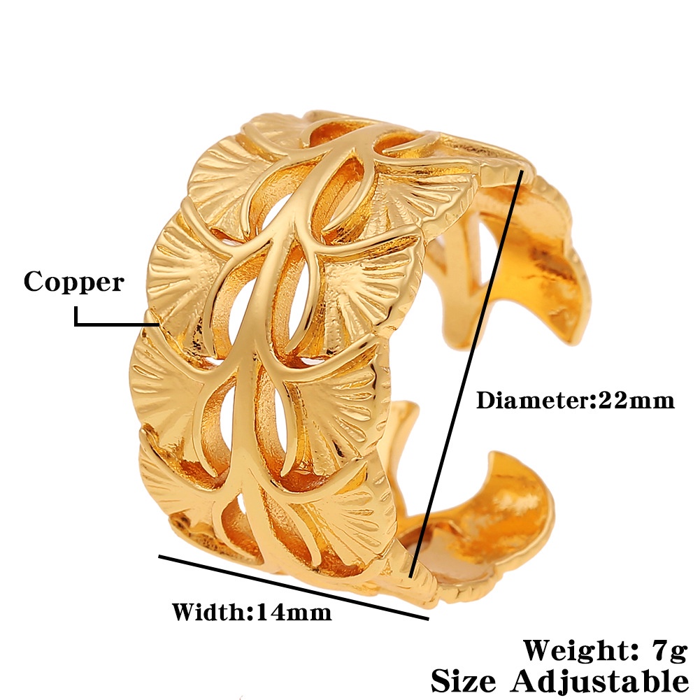 Eropa dan Amerika Gaya Baru lebar gaya gelang tembaga berlapis emas cincin kreatif ins gaya dingin c