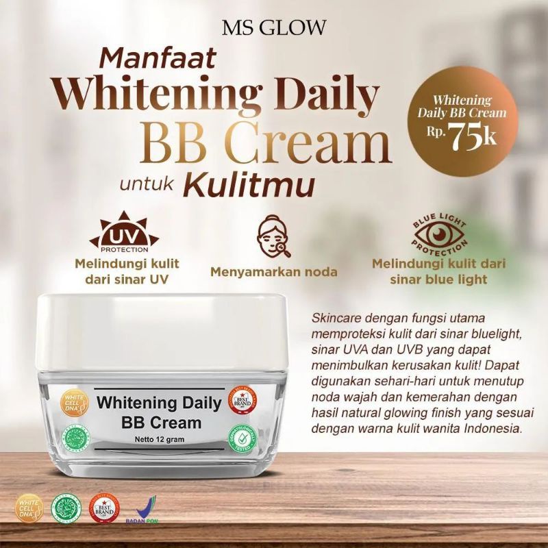 DAY CREAM WHITENING MS GLOW/ SUNGLOW / SUNWHITE /ACNE BB CREAM/ CREAM SIANG Ms glow