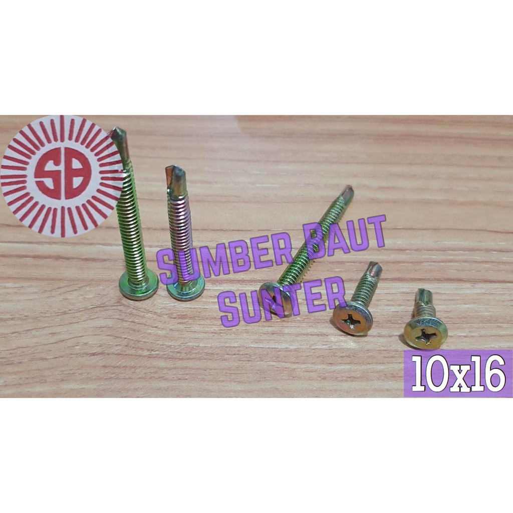 Jual Sds Waferhead X Skrup Self Drilling Screw Roofing Shopee Indonesia