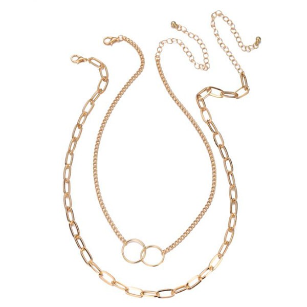 kalung multilayer retro simple clavicle chain necklace jka198(3D3)