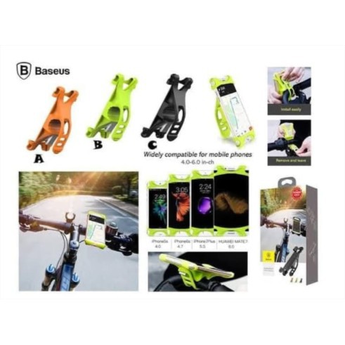 BASEUS MIRACLE BICYCLE MOUNT - PREMIUM BRACKET PHONE HOLDER HP SEPEDA - Hitam