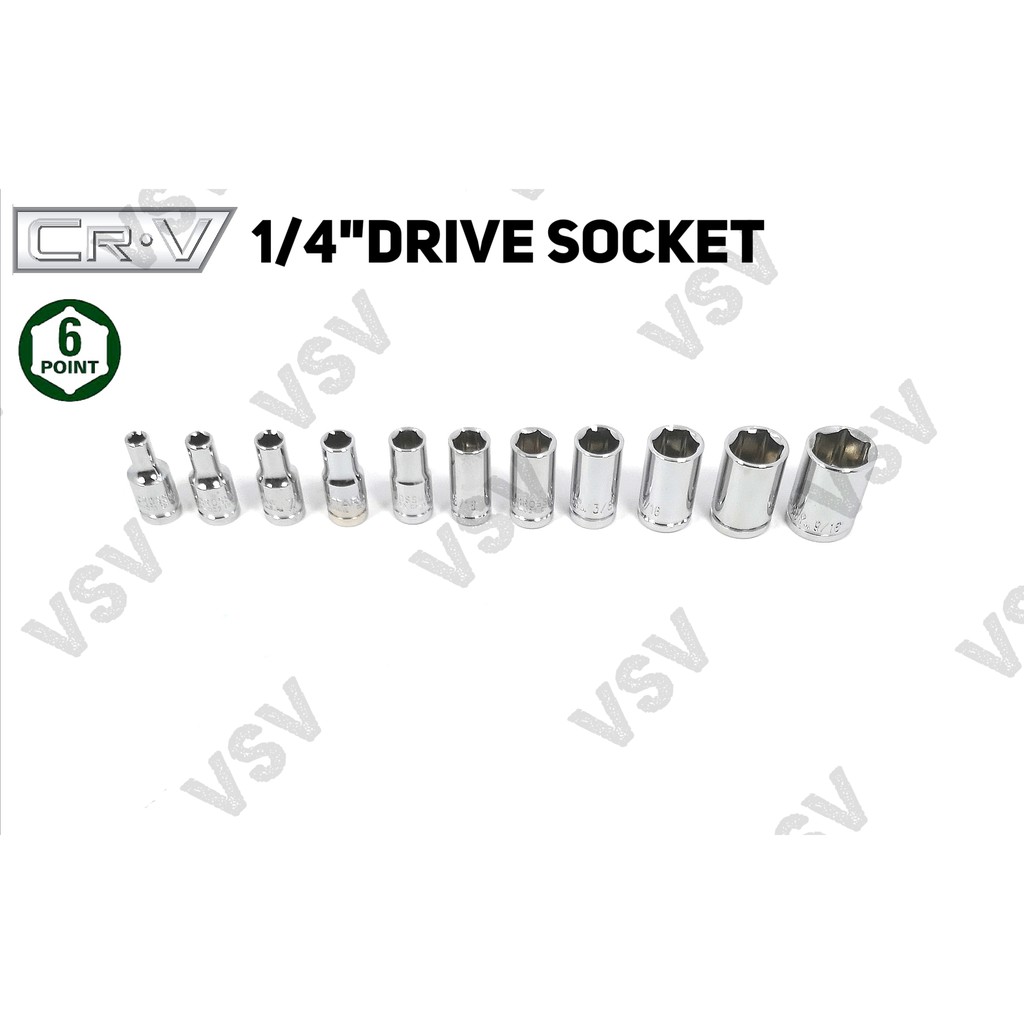 Gestar Socket 1/4&quot;Dr 6PT 11/32&quot;, 3/8&quot; Kunci Shock Anak Sok sock 1/4 inch