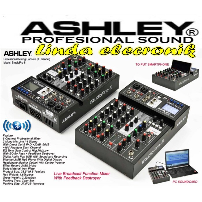 mixer ashley studio pro 6 studiopro6 studio pro6 original