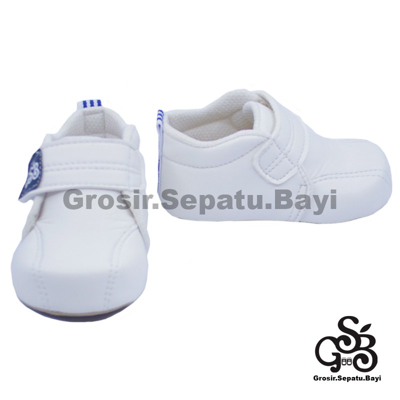 sepatu bayi baby shoes prewalker laki laki perempuan umur 2 - 14 bulan model Elite Livina PUTIH